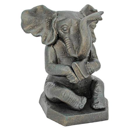 DESIGN TOSCANO Educated Elephant Cast Iron Bookend: Single SP739